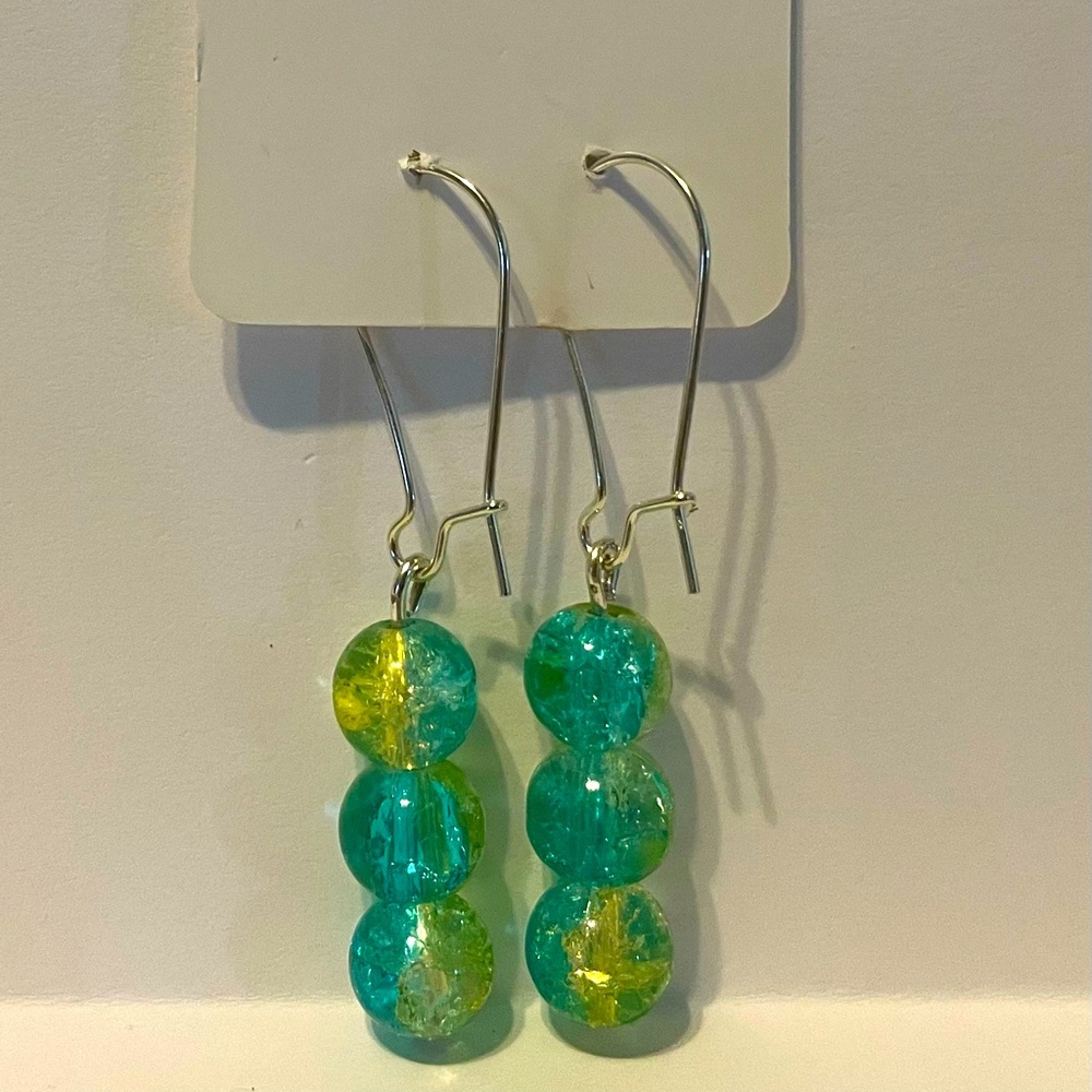 Handmade Cracked glass earrings